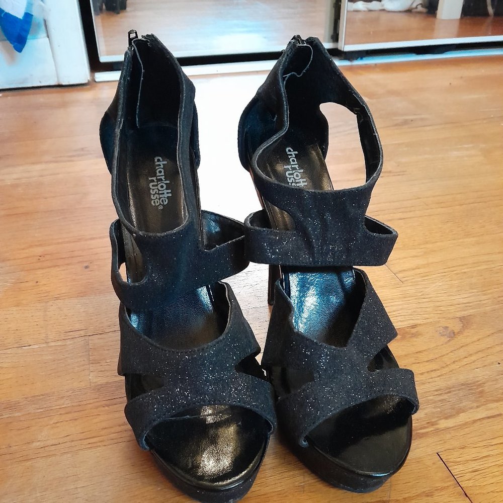 Black sparkly stilettos- Charlotte Ruse size 9